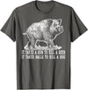 Hunting - Big Ray Designs Hunting Hog Pig Sus Deer Hunting It Takes Balls Funny T-Shirt - Asphalt Grey