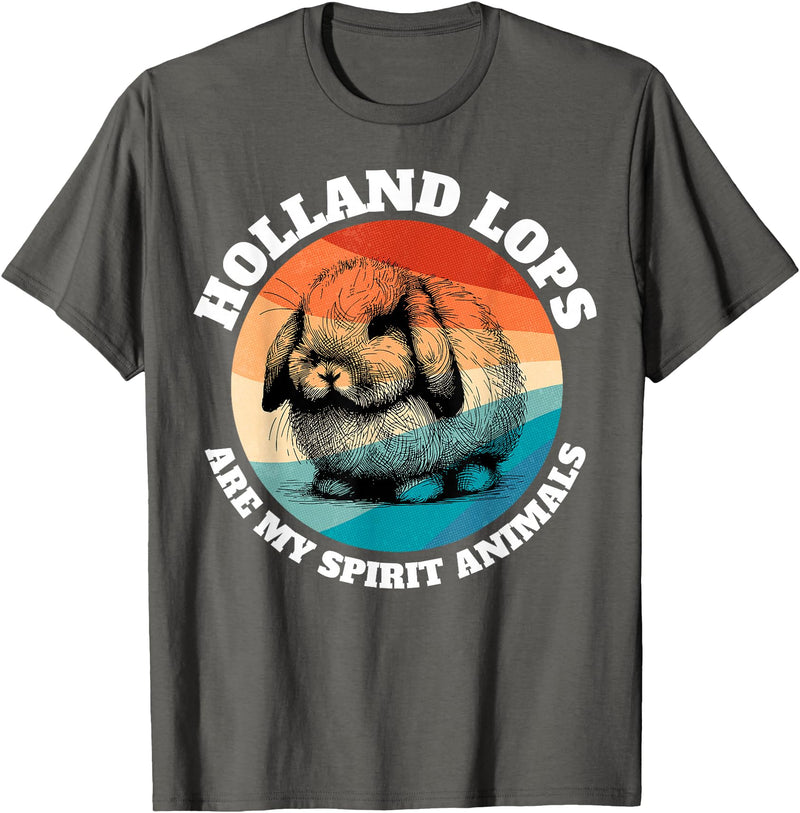 Spirit Animal Holland Lop Rabbit T-Shirt in Asphalt Grey