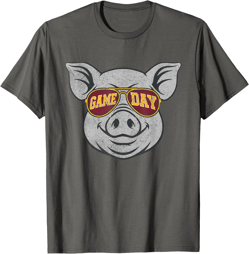 Game Day Pig Tee-TShirt Gifts Game Day Pig T-Shirt - Asphalt Grey