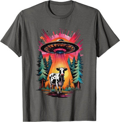 Vintage Ufo Cow Abduction Alien T-Shirt