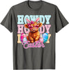 Highland Cow Easter Cute Western Farm Apparel Howdy Easter Cute Highland Cow Bunny Ears Western Easter T-Shirt - Asphalt Grey