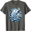 Arctic Polar Bear Winter Snowflakes Christmas Polar Bear Wreath Ice Crystals T-Shirt - Asphalt Grey