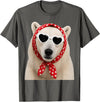 Funny Polar Bear with Sunglasses Cute Polar Bear Lover Heart Sunglasses T-Shirt - Asphalt Grey