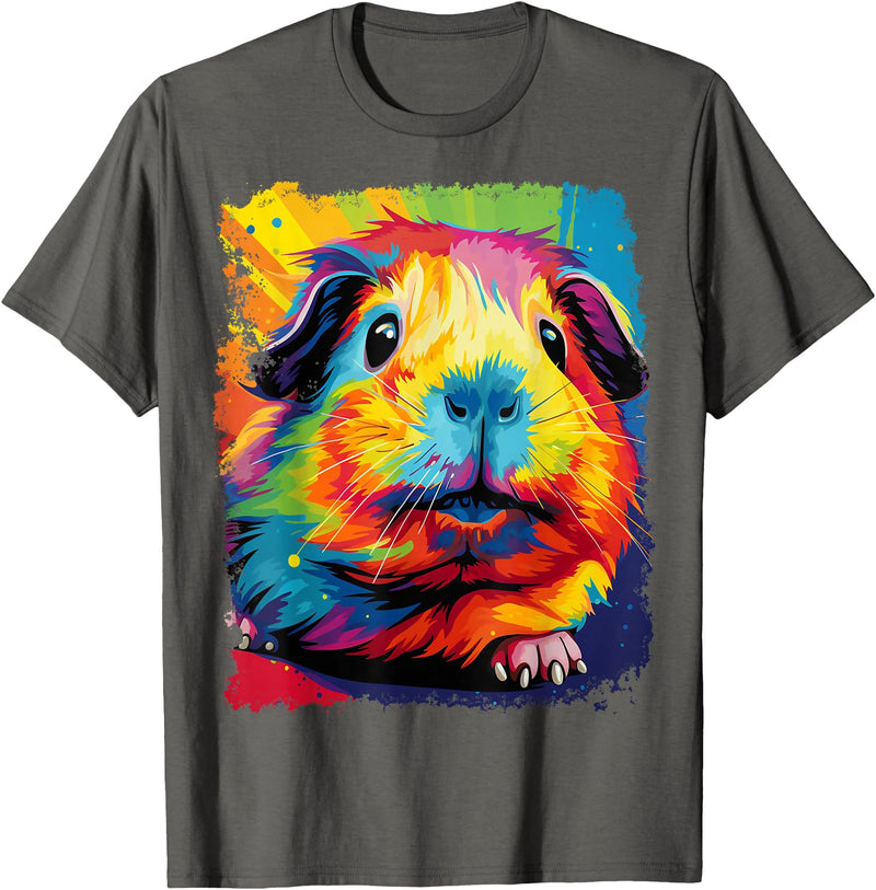 PopArt Pet Animal Prints A Guinea Pig T-Shirt - Asphalt Grey