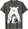 click here for better animal tees cute Polar bear and penguin bird fish lovers animal friends T-Shirt - Asphalt Grey