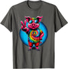 Pig Hippie Costumes Peace Sign Tie Dye Pig T-Shirt - Asphalt Grey