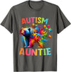 Colorful Rainbow Family Bear Autism Awareness Autism Auntie Colorful Rainbow Auntie Bear Autism Awareness T-Shirt - Asphalt Grey