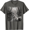 Halloween Ghost Cat Selfie Forest Lat Halloween Ghost Cat Forest Selfie Scared Men Women Kid T-Shirt - Asphalt Grey