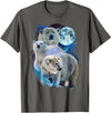 Polar Bears Art Vibes 3 Moon Polar Bears Funny Fur Marine Mammals Bear Art Humor T-Shirt - Asphalt Grey