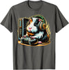 Guinea Pig fluffy cavy Gamers Tees Guinea Pig Shirt Funny Guinea Pig & Video Games Lover Gamer T-Shirt - Asphalt Grey