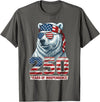 Patriotic Bear Freedom Anniversary Celebration Polar Bear 250 Years of Independence Patriotic America 1776 T-Shirt - Asphalt Grey