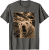 Polar Bear UFO Humor Vintage Evidence Apparel Funny Polar Bear Graphic Alien UFO Vintage Evidence Photo T-Shirt - Asphalt Grey
