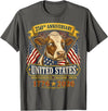 Patriotic 250 Years of Freedom 1776-2026 250 Years America Cow Patriotic USA 4th of July T-Shirt - Asphalt Grey