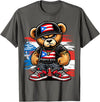 Hip Hop Teddy Bear for proud Puerto Ricans Cute Teddy Bear Puerto Rico Flag Boricua Puerto Rican T-Shirt - Asphalt Grey