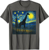 Giraffe Lovers Gifts Women Men youth Kids boys Starry Night Van Gogh Giraffe Animal Funny Graphic T-Shirt - Asphalt Grey