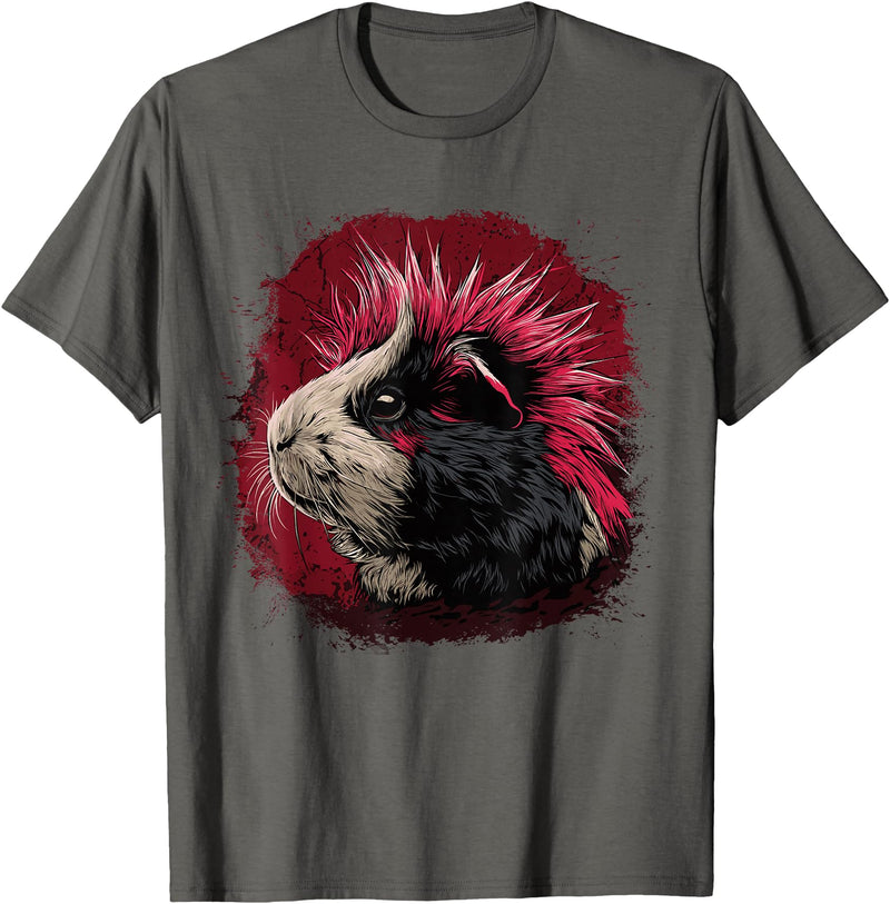 Guinea pig pet love Guinea Pig Punk T-Shirt - Asphalt Grey