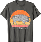 Pig Lover ApparelGIFTCo. Vintage Just A Girl Who Loves Kunekune Pig T-Shirt - Asphalt Grey