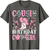 Cowgirl Disco 1st Birthday Matching Family Cousin Of The Birthday Cow-Girl Pink Disco Rodeo Western T-Shirt - Asphalt Grey