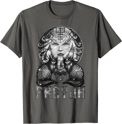 Desha & Co. Norse Freyja Norse Goddess Cats & Magic Symbols Pagan T-Shirt
