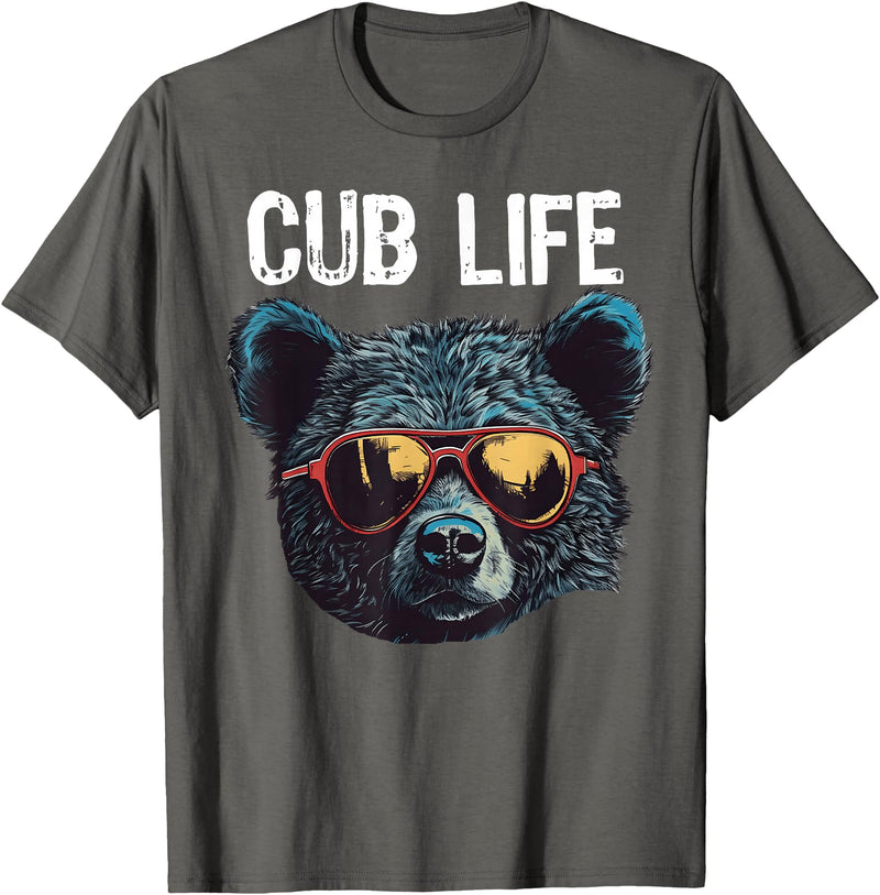 Matching Cute Bear Cub Designs for Boys & Girls Funny Bear Cub Boys Toddler Brown Black Mom Son Daughter T-Shirt - Asphalt Grey