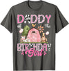 Famer Pink Cow Birthday Matching Tees Daddy Of The Birthday Girl 1St Birthday Pink Farm T-Shirt - Asphalt Grey