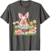 Easter Pig Easter Bunny Ears Graphic Pig Easter Pig Bunny Ears Graphic T-Shirt - Asphalt Grey