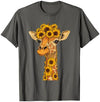 Sunflower Giraffes Lover Flower Gardening Apparel Sunflower Giraffe Flower Gardening Floral T-Shirt - Baby Blue