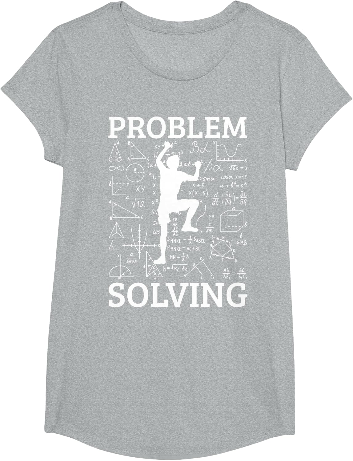 Climbing Problem Solving Rock Climber Bouldering Climb Wall T-Shirt - Girls Heather Grey