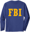 Fantabulous Acc FBI Costume Front/Back Print Long Sleeve T-Shirt - size chart