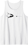 Fishing Gift for Men & Women Graphic Fly Fishing Hook Line - Fish Permit Tank Top - White