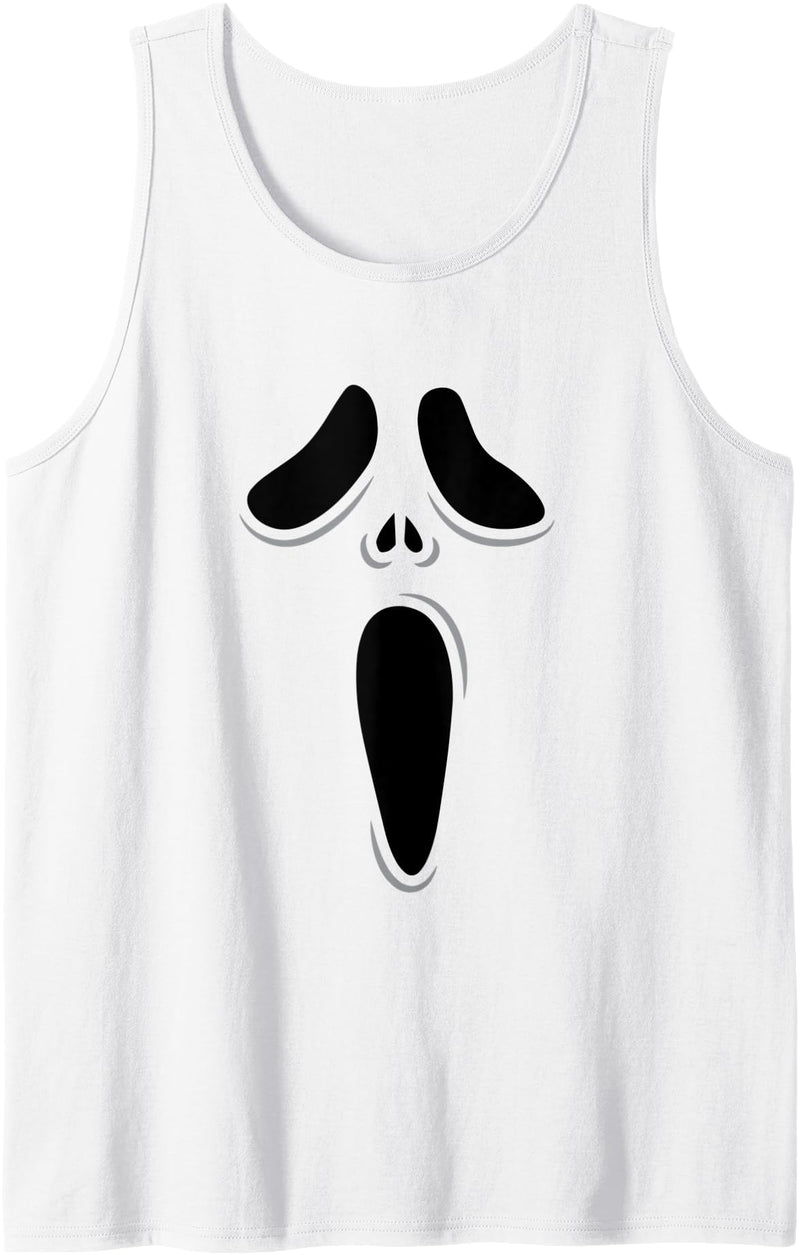 B&C Ghost Scream Face Halloween Tank Top - As Pictured