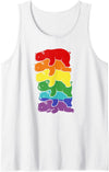 Cute LGBTQ Polar Bear Costume For Men Women Funny LGBT Polar Bear Rainbow Lesbian Gay Pride Womens Mens Tank Top - White