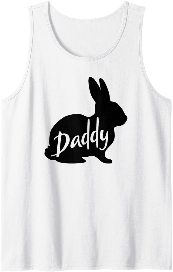 Mens Daddy Bunny Rabbit Father Dad Easter Tank Top in White