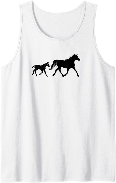 mom and baby d Mare Horse and Baby silhouette Tank Top