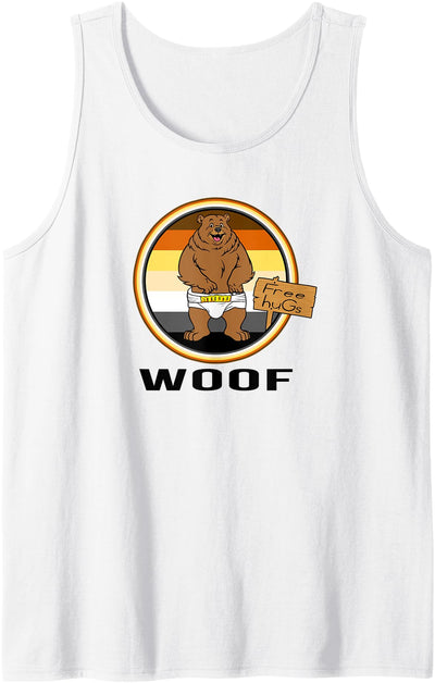 WOOF DIAPER BEAR PRIDE FLAG Tank Top