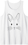 Easter Bunny Costume Rabbit Face Tank Top in White