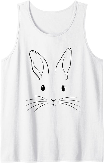 Minimalist Line Art Bunny Face Tank Top