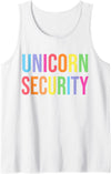 Funny Halloween TShirts Halloween Dad Mom Daughter Adult Costume, Unicorn Security Tank Top - White