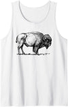 Classic Buffalo Novelty Graphic Tees Unisex Buffalo Shirt American Bison Classic Print Top Tank Top - White