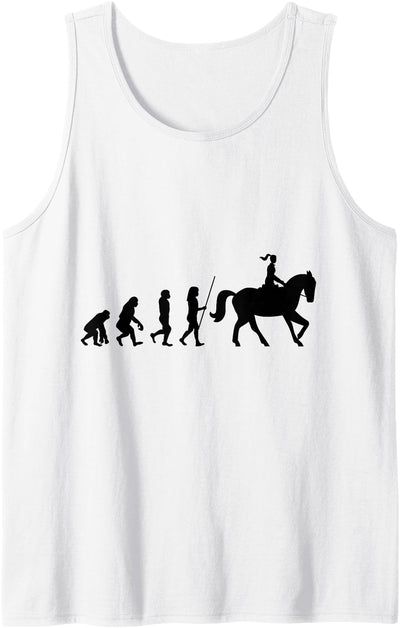 Gifts for Equestrians and Dressage Riders Co. Evolution Horse Rider Dressage Horses Stable Riding Stud Tank Top