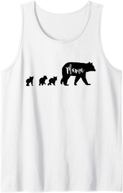 Mama Bear With 3 Three Cubs Fun Mom Mother Gift Tank Top
