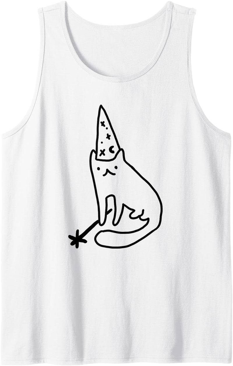 Sunlight Smile Wizard Cat Funny Meme Drawing Tank Top - As Pictured