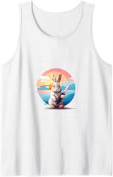 Cute Funny Menacing Bunny Halloween Idea Killer Rabbit Tank Top in White