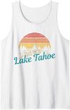 Lake Tahoe California Souvenirs Lake Tahoe California USA Vintage Souvenir Tank Top - White