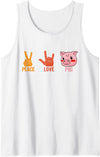 Awesome Gift For The Pigs Lover In Your Life Peace Love Pig Cute Piggy Face Gift For Pigs Lovers Tank Top - White