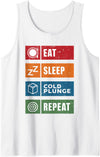 Polar Bear Plunge Cold Plunge Tub Accessories Eat Sleep Cold Plunge Repeat Funny Ice Bath Enthusiast Men Tank Top - White