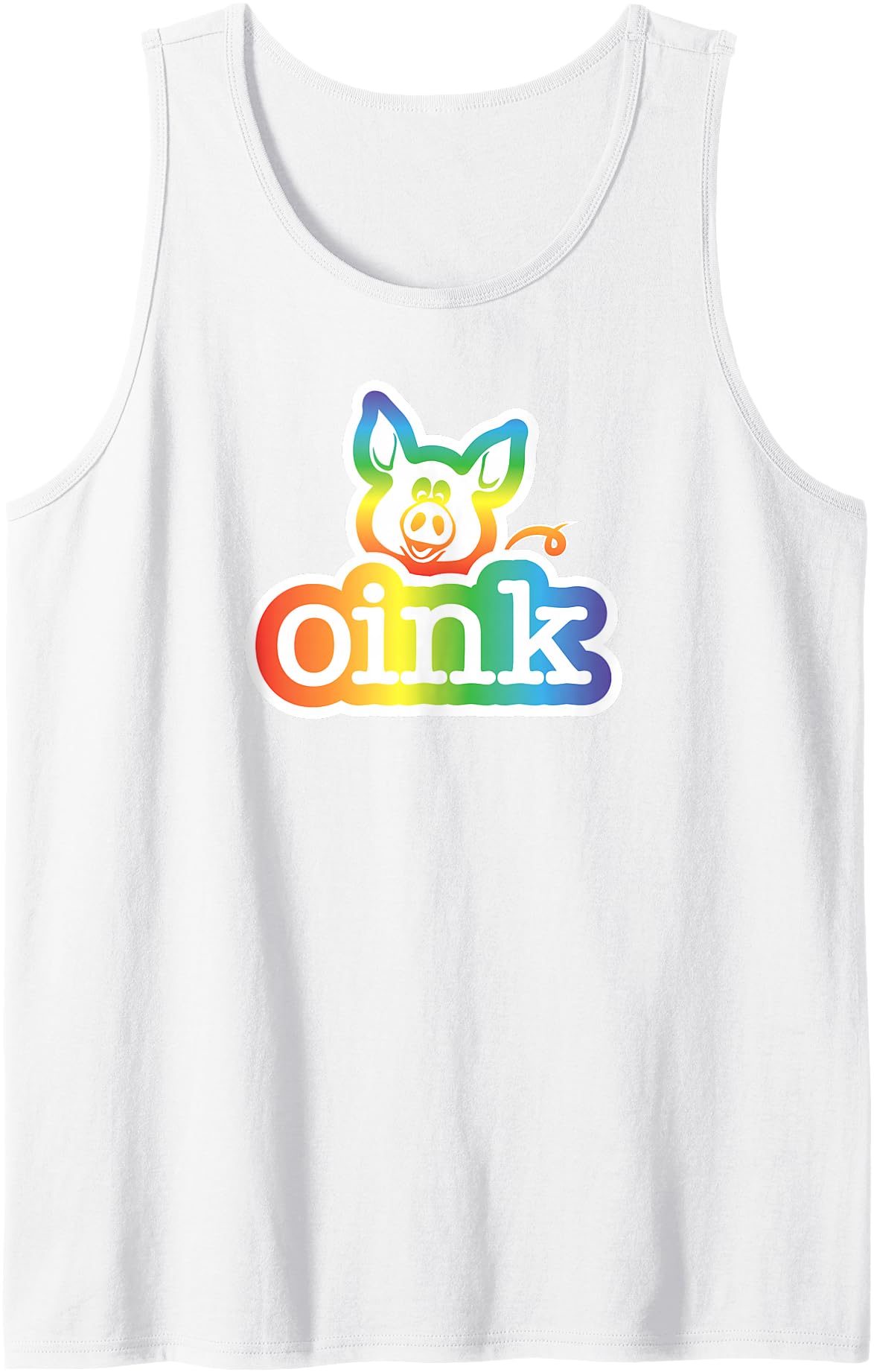 Geekists Pig Pride Funny Pig Pride Gift Rainbow Oink Novelty Animal Humor Tank Top - White