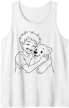 Polar Bear Art Animal Lovers Outfit Polar Bear Art Polar Bear Animal Memories for Men Boy Youths Tank Top - White