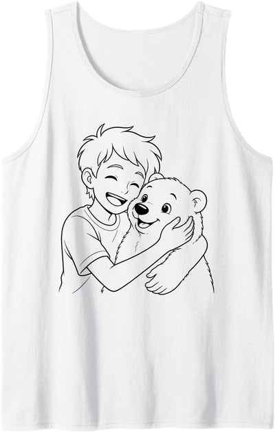 Polar Bear Art Animal Memories for Men Boy Youths Tank Top