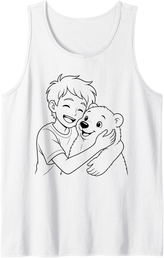 Polar Bear Art Animal Lovers Outfit Polar Bear Art Polar Bear Animal Memories for Men Boy Youths Tank Top - White